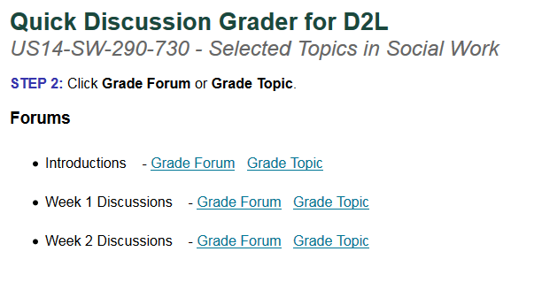image showing step 2 click grade forum or grade topic